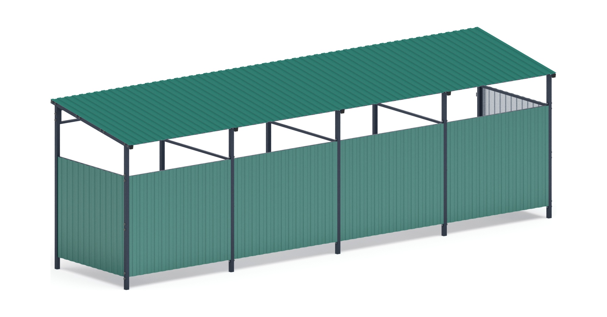 Навес контейнерной площадки для мусора (4 секции) МФ 55.02.03.4-01