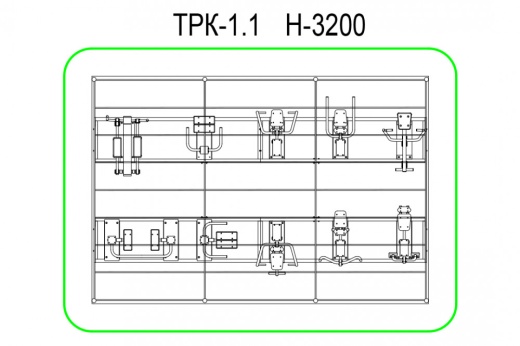 Тренажерная беседка из 10 тренажеров на раме (в составе тренажеры ТР-1.61-1.70; ТР- 2.08) ТРК-1.1