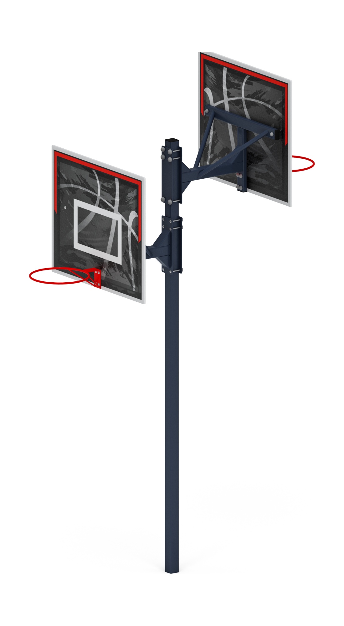 Стойка баскетбольная комбинированная (черно-белый) - СО 2.70.03-02