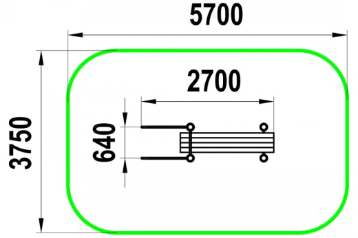 Лавка для преса с брусьями W-03-007