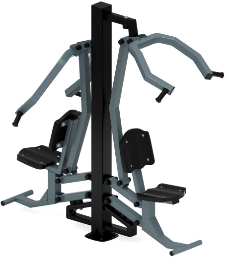 Тяга верхняя + жим от груди (серый) - Уличный тренажер двойной - СТ 027-13