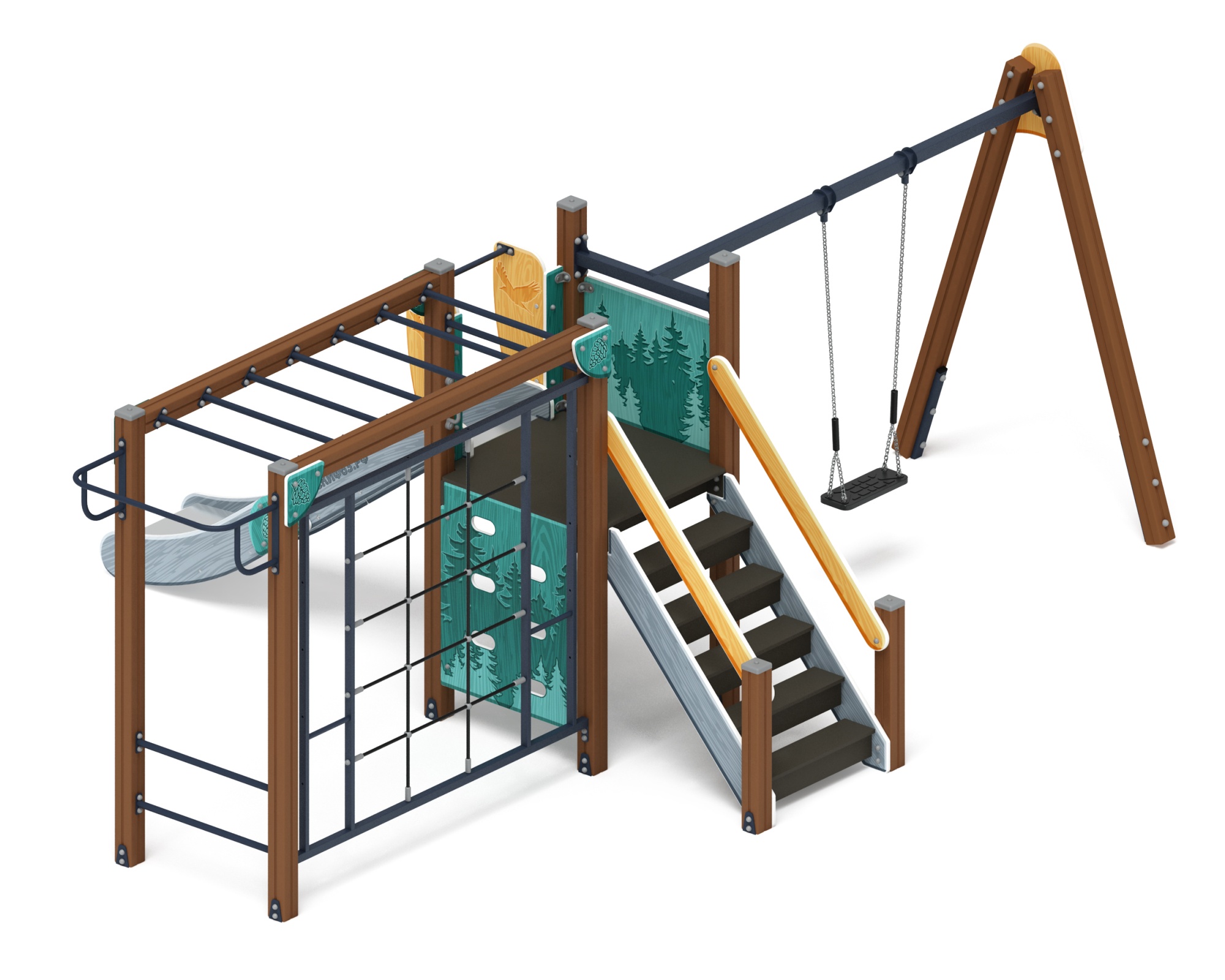 Счастливое детство (Тайга) - ДИК 2.01.02-03 - Игровой комплекс H=1200