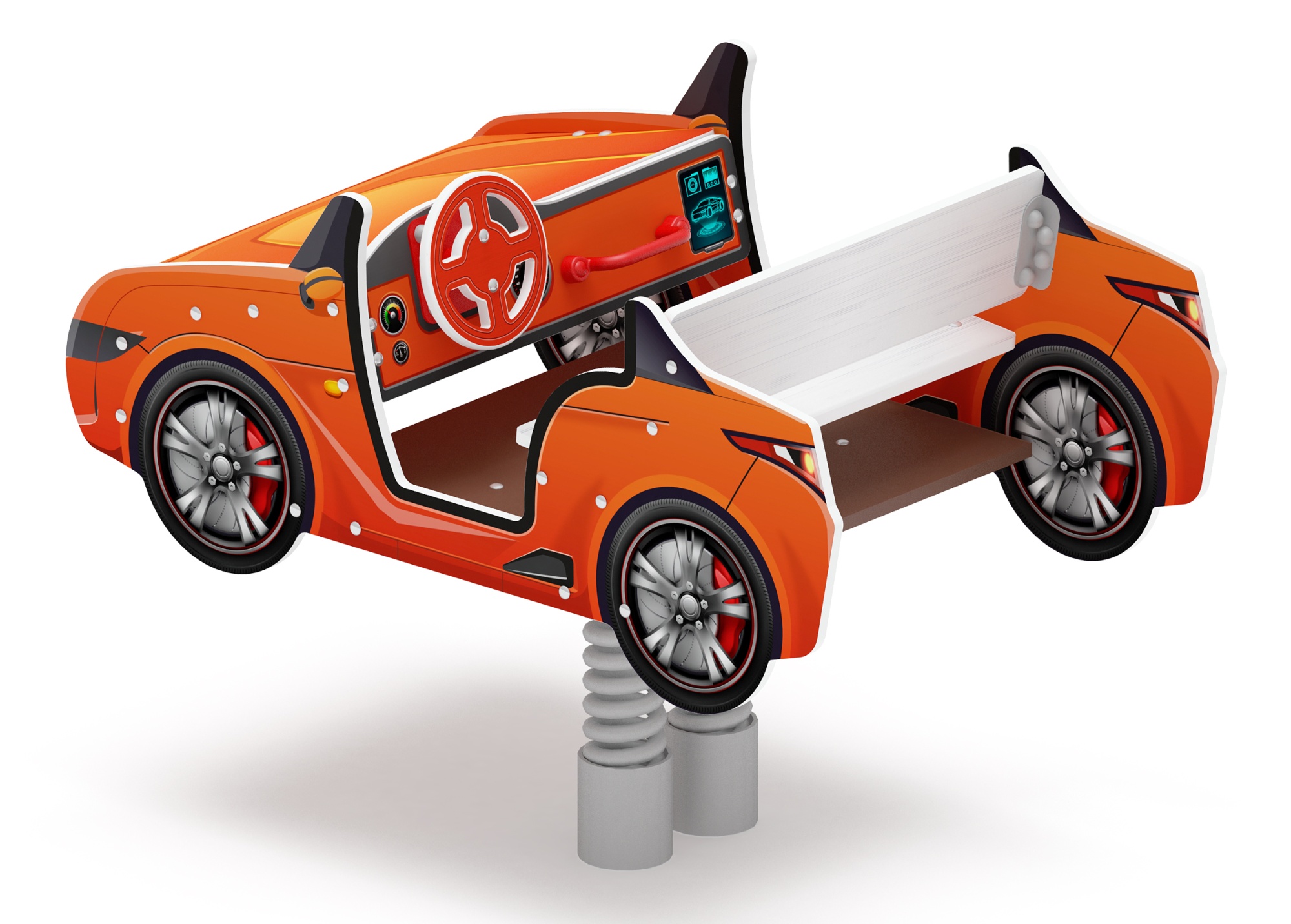 Кабриолет - Качалка на пружине двухместная машинка - ИО 23.03.02-01