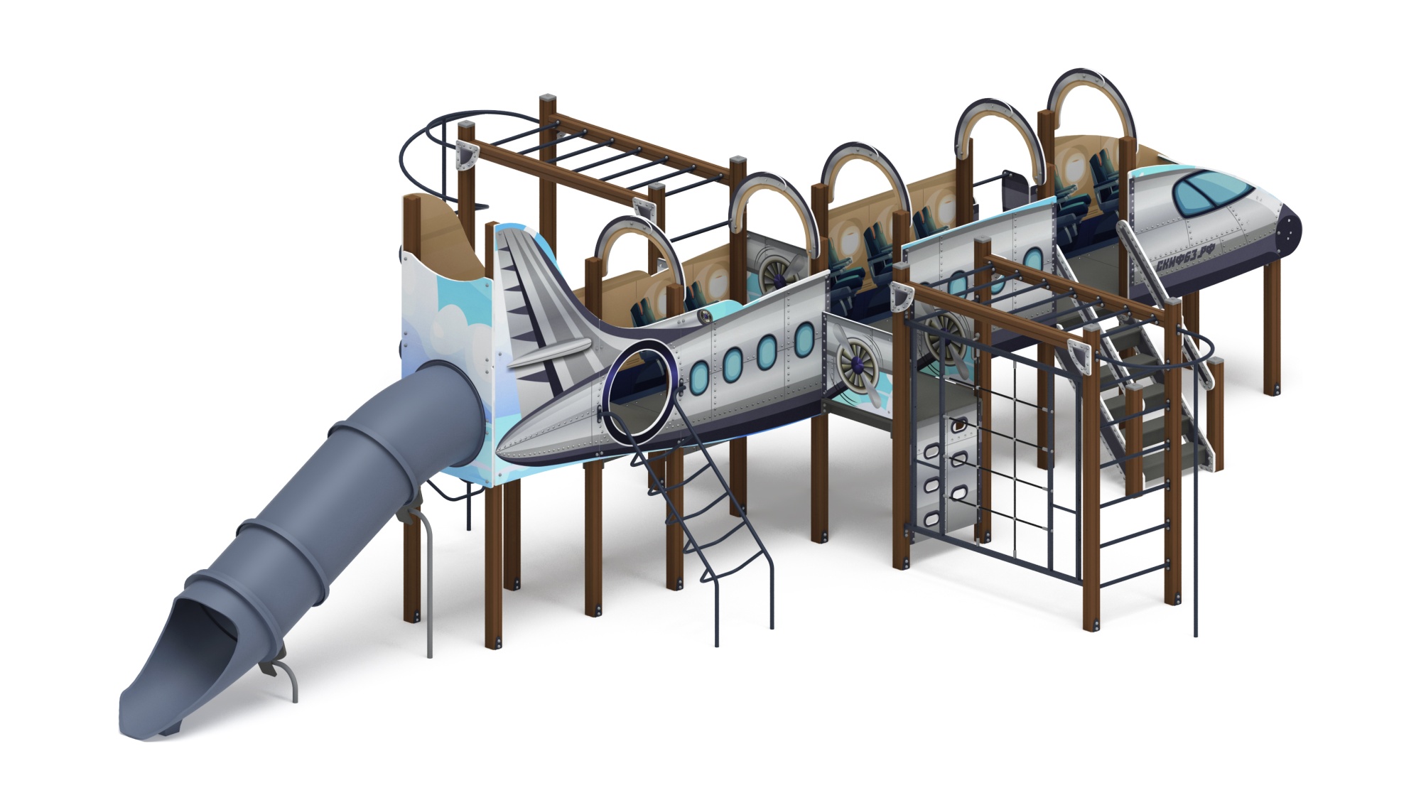 Аэроплан (Техно) - ДИК 2.03.4.04-03 - Игровой комплекс Н=1200