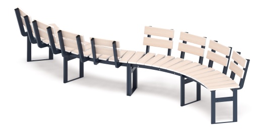 Модульная скамья радиальная (беленый дуб) МФ 42.01.22-01