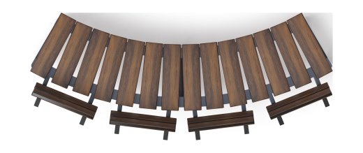 Модульная скамья радиальная (темный дуб) МФ 42.01.18