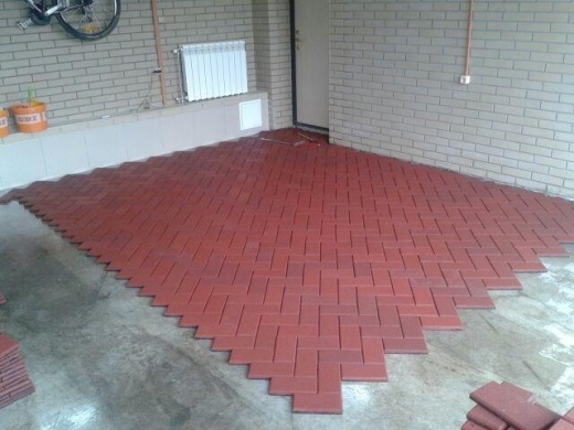 Резиновая брусчатка "Кирпич" 20 мм