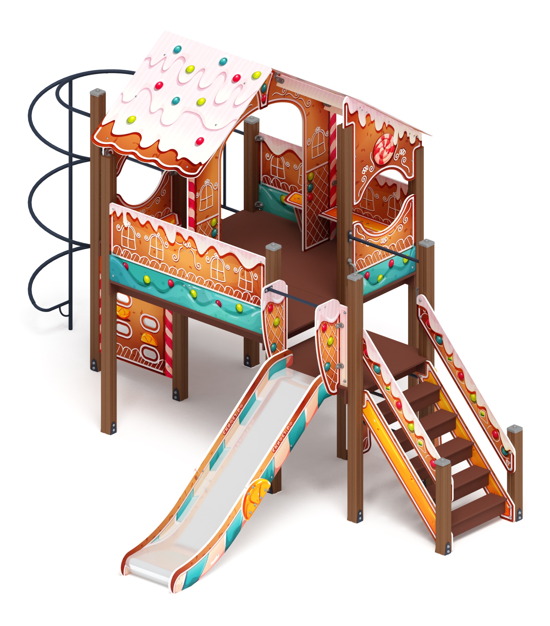 Теремок (Пряничный домик) - ДИК 2.07.01-02 - Игровой комплекс H=1200