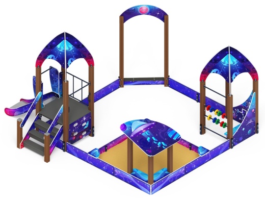 Песочный дворик с горкой Космопорт (Космос) - ИО 6.14.01-02 H=750