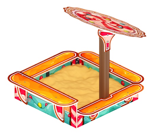 Песочница с навесом Ромашка (Пряничный домик) - ИО 5.01.16-03