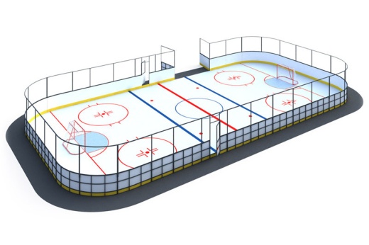Хоккейная коробка R-3м. защитная сетка Н-1500мм по всему периметру ХОК-1.5