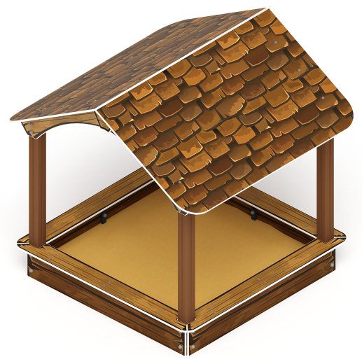 Песочный дворик с навесом Домик (Коричневый) - ИО 6.01.02-01