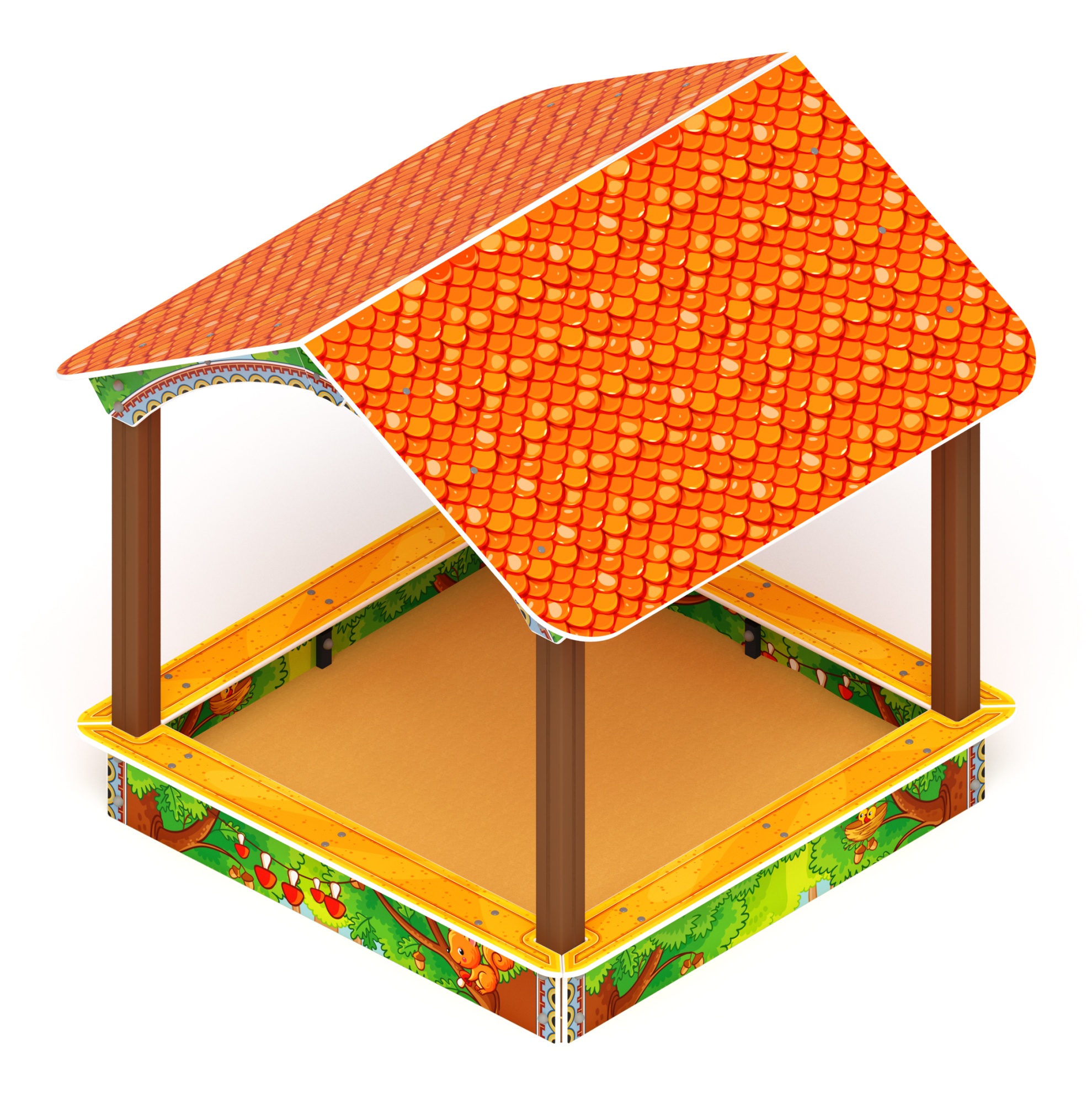 Песочный дворик с навесом Домик (Полянка) - ИО 6.01.02-03