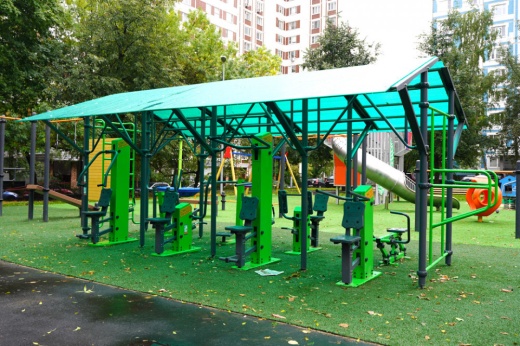 Тренажерная беседка на 8 тренажеров (в составе ТР-1.61, ТР-1.67, ТР-1.70, ТР-1.62.1, ТР-1.63.1, ТР-1.64.1, ТР-1.65.1, ТР-1.72.1 с изменяемой нагрузкой) ТРК-1.15