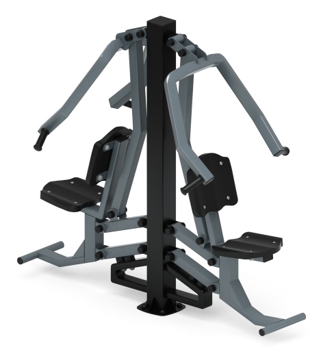 Жим от груди двойной (серый) - Уличный тренажер двойной - СТ 030-13