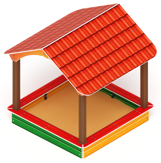 Песочный дворик с навесом Домик - ИО 6.01.02