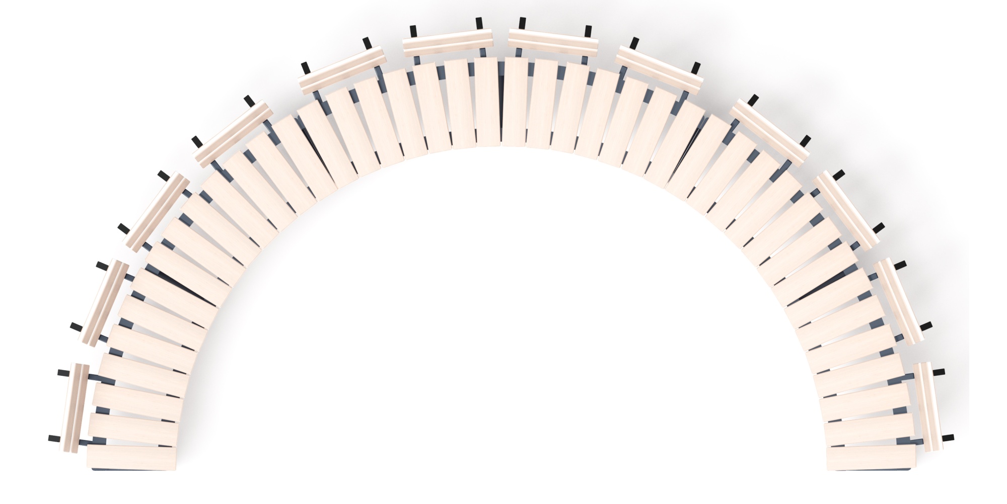Модульная скамья радиальная (беленый дуб) МФ 42.01.25-01