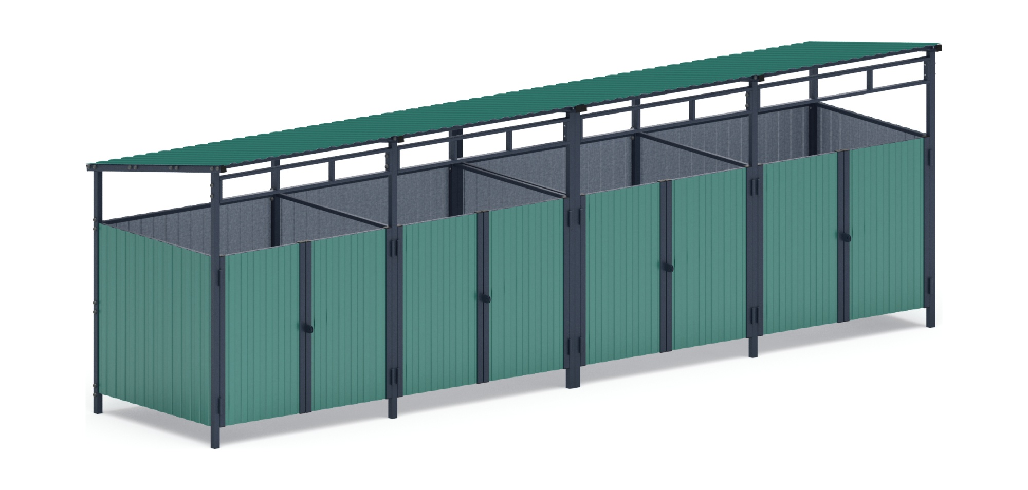 Навес контейнерной площадки для мусора (4 секции) МФ 55.02.02.4-01