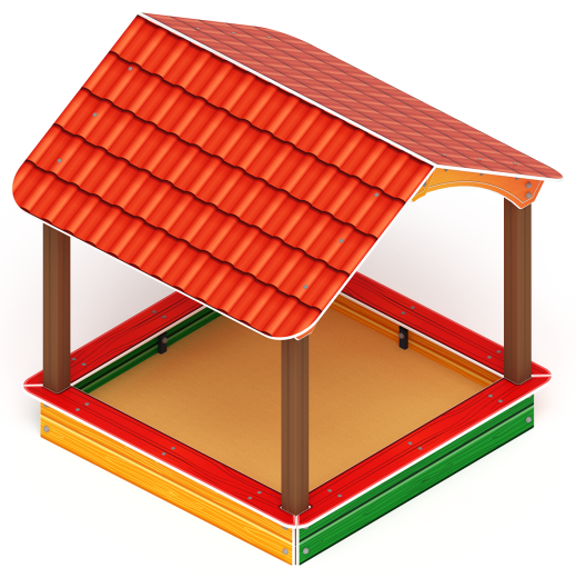 Песочный дворик с навесом Домик - ИО 6.01.02