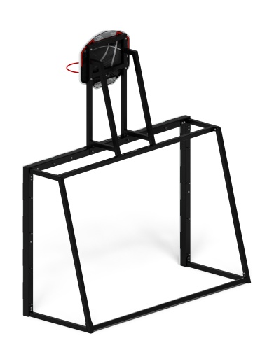 Ворота мини футбольные с баскетбольным щитом (черные) (с креплением сетки) - СО 2.60.05-01