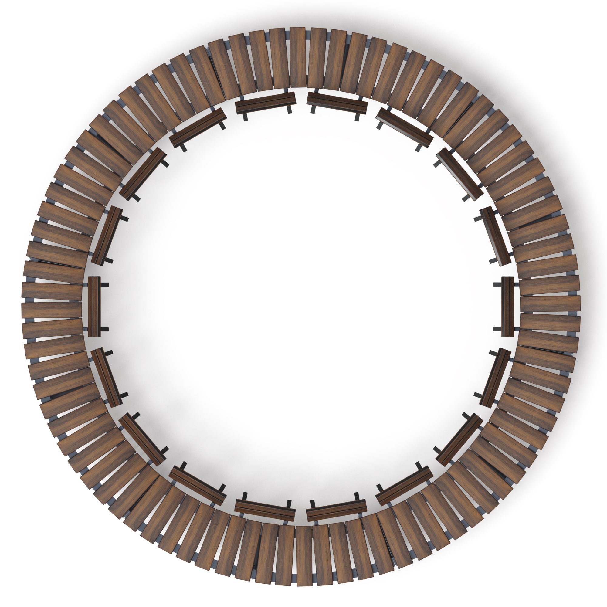 Модульная скамья радиальная (темный дуб) МФ 42.01.27