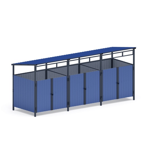 Навес контейнерной площадки для мусора (3 секции) МФ 55.02.02.3-03