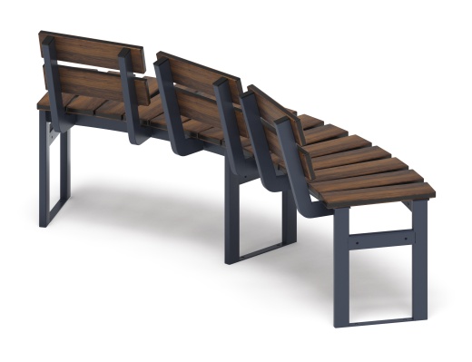 Модульная скамья радиальная (темный дуб) МФ 42.01.19