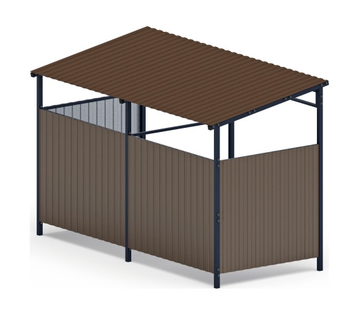 Навес контейнерной площадки для мусора (коричневый) (2 секции) МФ 55.02.03-02