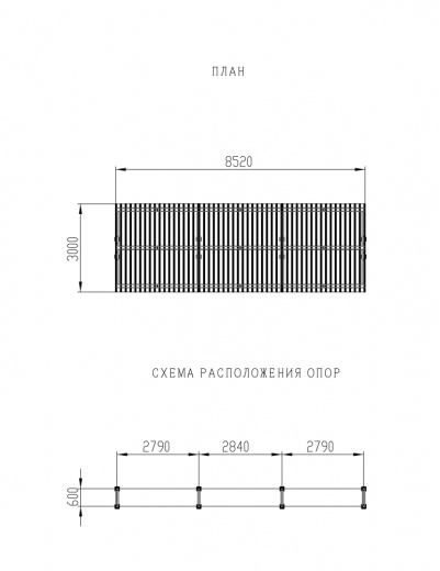 Пергола тент (прямая) - МФ 77.04.03-01 /без поликарбоната/