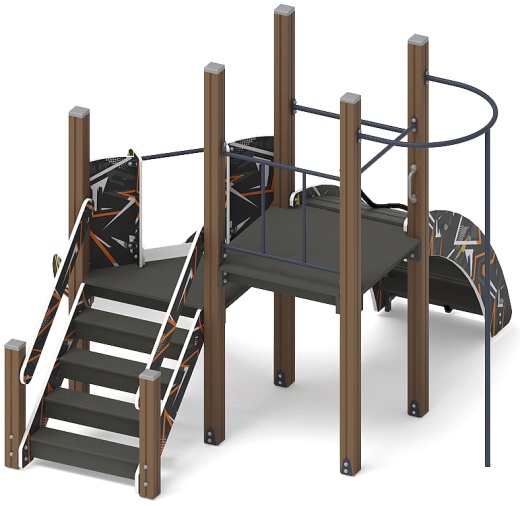 Спорт (Техно-оранжевый) - ДИК 1.06.01-02 - Игровой комплекс H=900