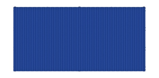 Навес контейнерной площадки для мусора (синий) (2 секции) МФ 55.02.02-03