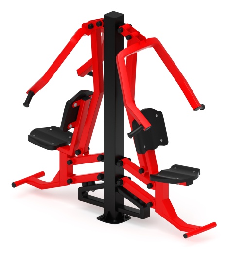 Жим от груди двойной (красный) - Уличный тренажер двойной - СТ 030-11