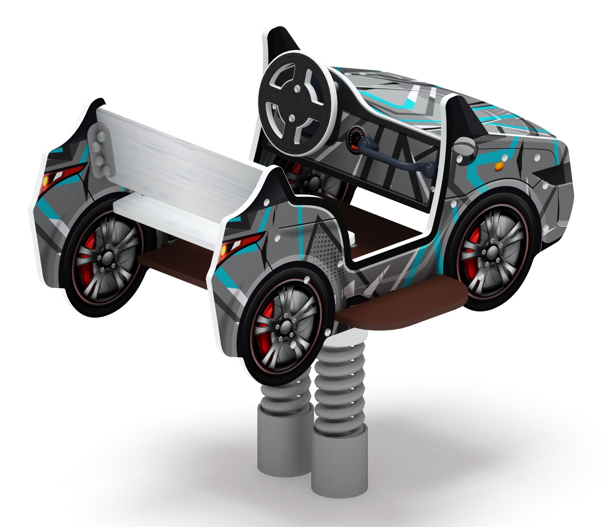 Кабриолет - Качалка на пружине двухместная машинка - ИО 23.03.02-04