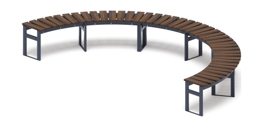 Модульная скамья радиальная (темный дуб) МФ 42.01.24