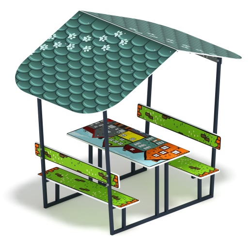 Столик детский с навесом (город) - МФ 31.01.08-05