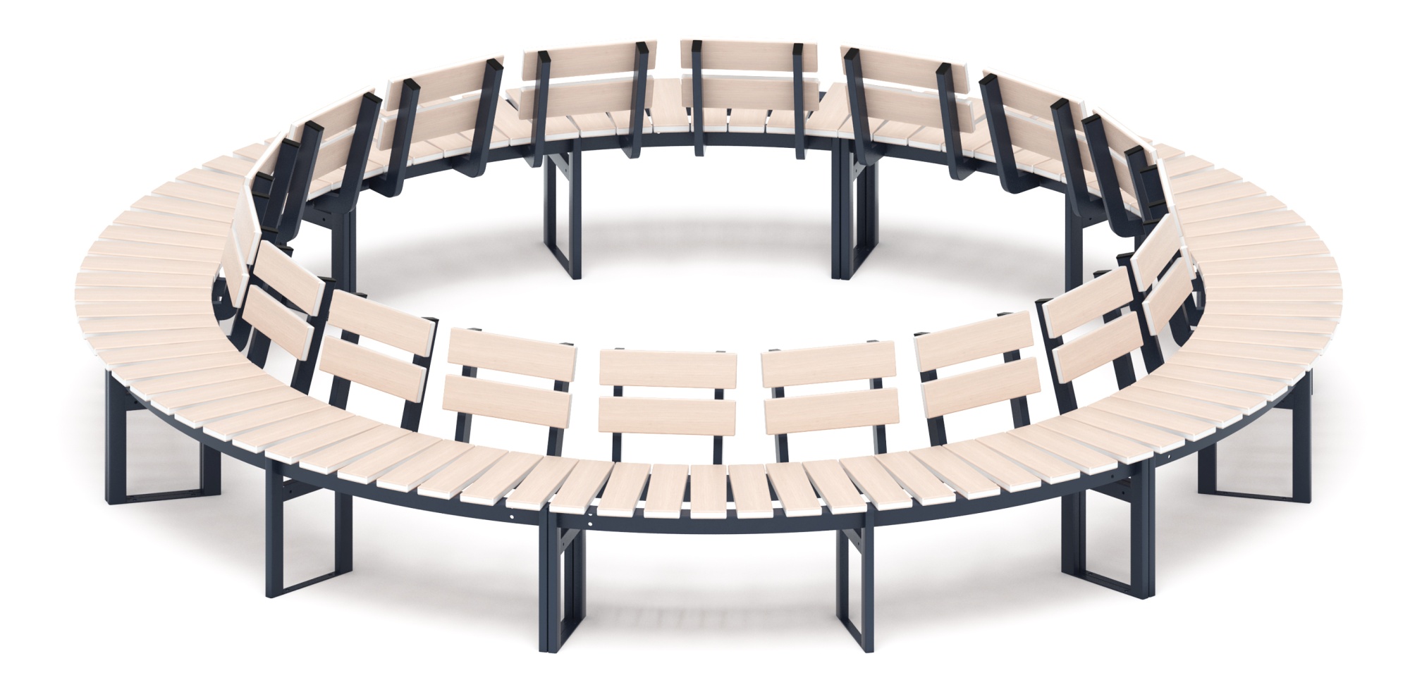 Модульная скамья радиальная (беленый дуб) МФ 42.01.27-01