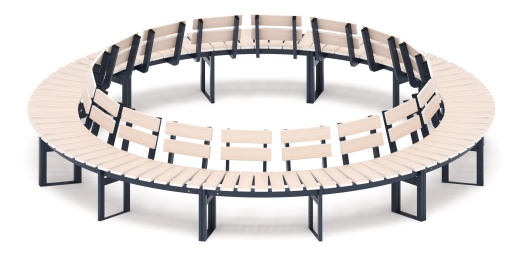 Модульная скамья радиальная (беленый дуб) МФ 42.01.27-01