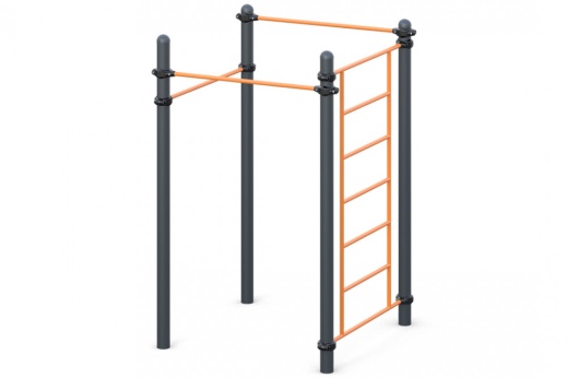 Три разноуровневых турника, шведская стенка W-02-019