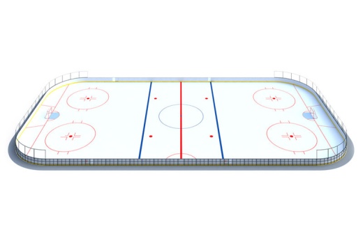Хоккейная коробка R-7,5м. защитная сетка Н-1500мм за воротами ХОК-1.1