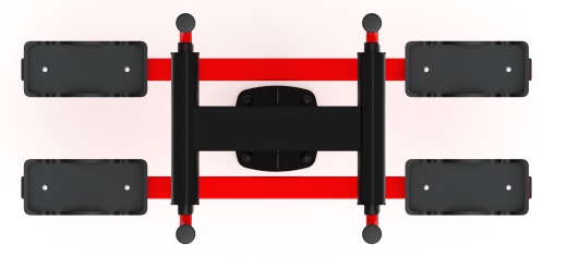 Двойные лыжи (красный) - Уличный тренажер - СТ 009-11