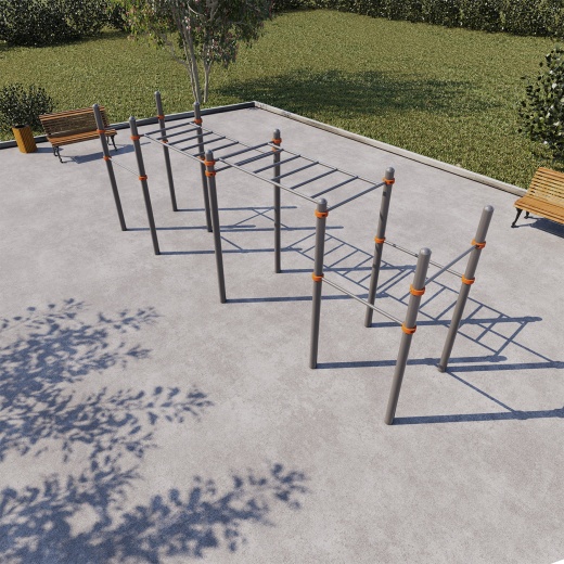 Двухуровневый рукоход с шестью турниками СВС-22