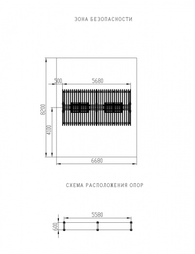 Пергола тент с качелями (прямая) - МФ 78.04.02 /с поликарбонатом/