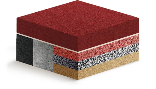 Покрытие из каучуковой крошки Sport Select красное