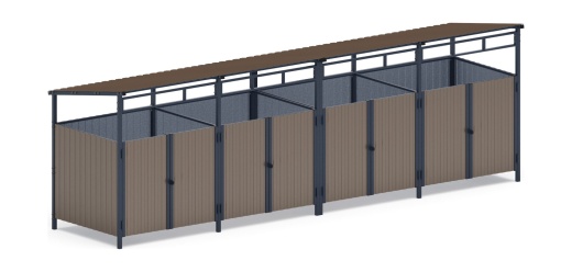 Навес контейнерной площадки для мусора (4 секции) МФ 55.02.02.4-02