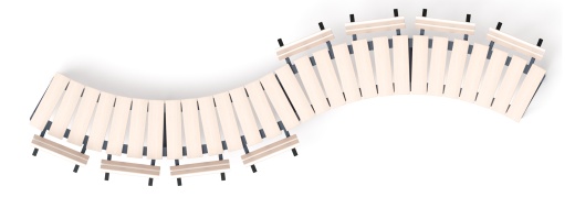 Модульная скамья радиальная (беленый дуб) МФ 42.01.22-01