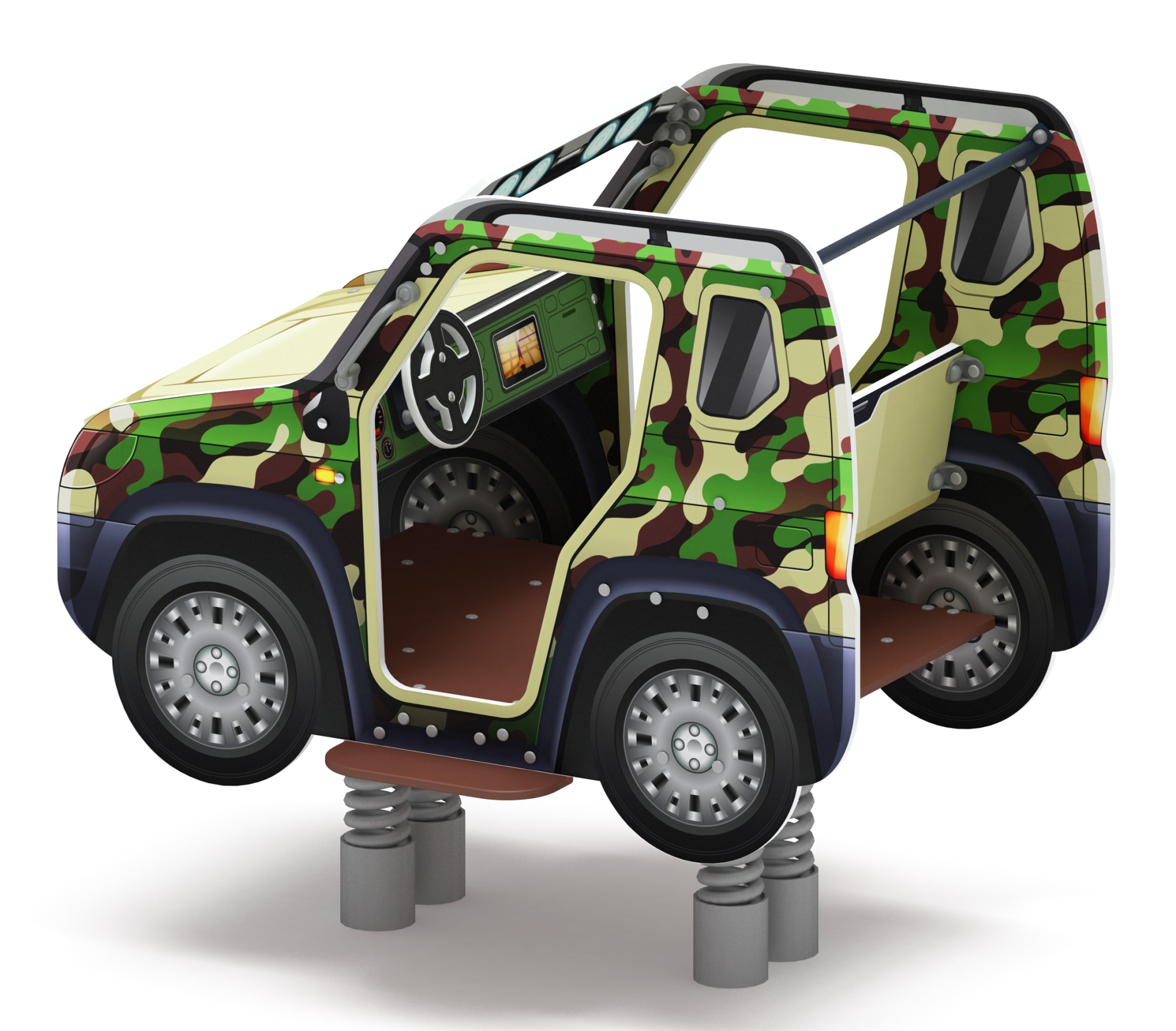 Джип Сафари - Качалка на пружине двухместная машинка - ИО 23.03.05-10