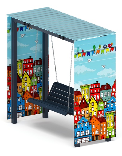 Пергола с качелями (Город) - МФ 78.06.01-04 /с поликарбонатом/