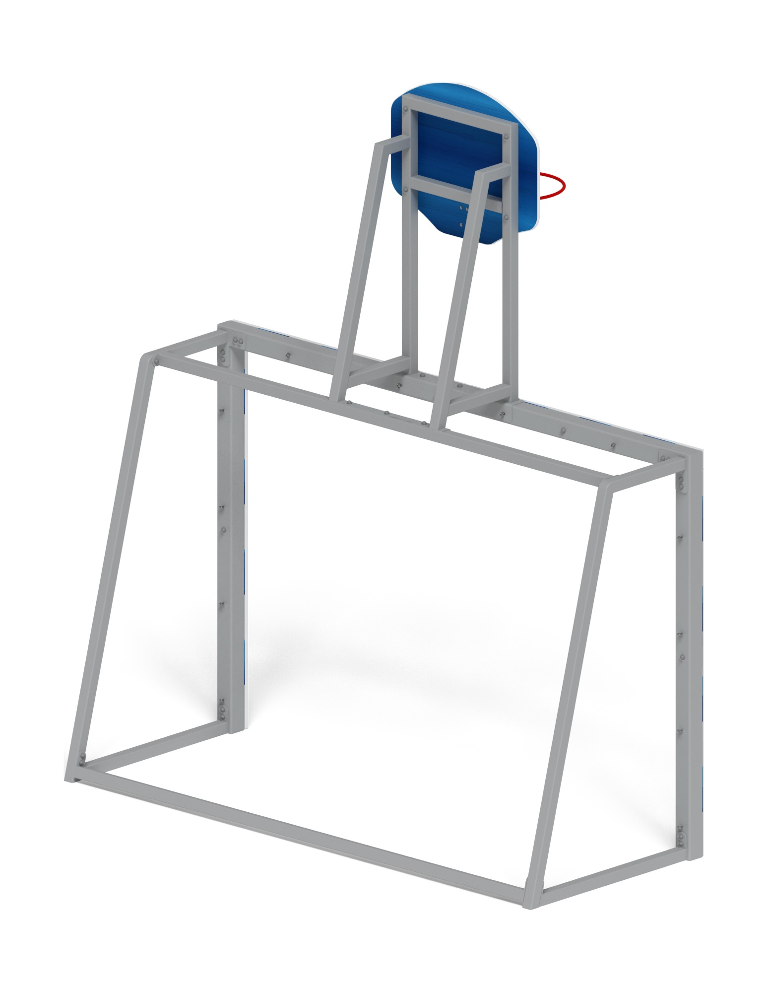 Ворота мини футбольные с баскетбольным щитом (синие) (с креплением сетки) - СО 2.60.05-03