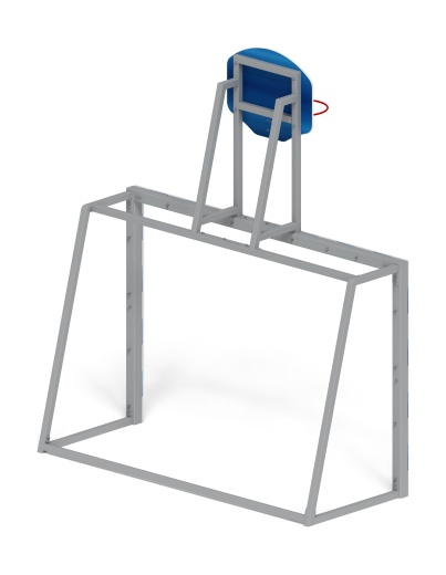 Ворота мини футбольные с баскетбольным щитом (синие) (с креплением сетки) - СО 2.60.05-03