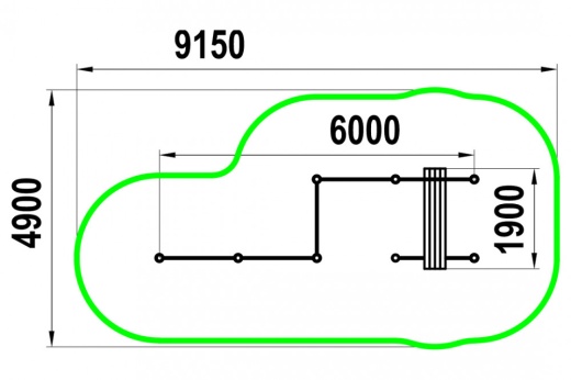 Каскад разноуровневых турников с лавкой для преса W-02-002